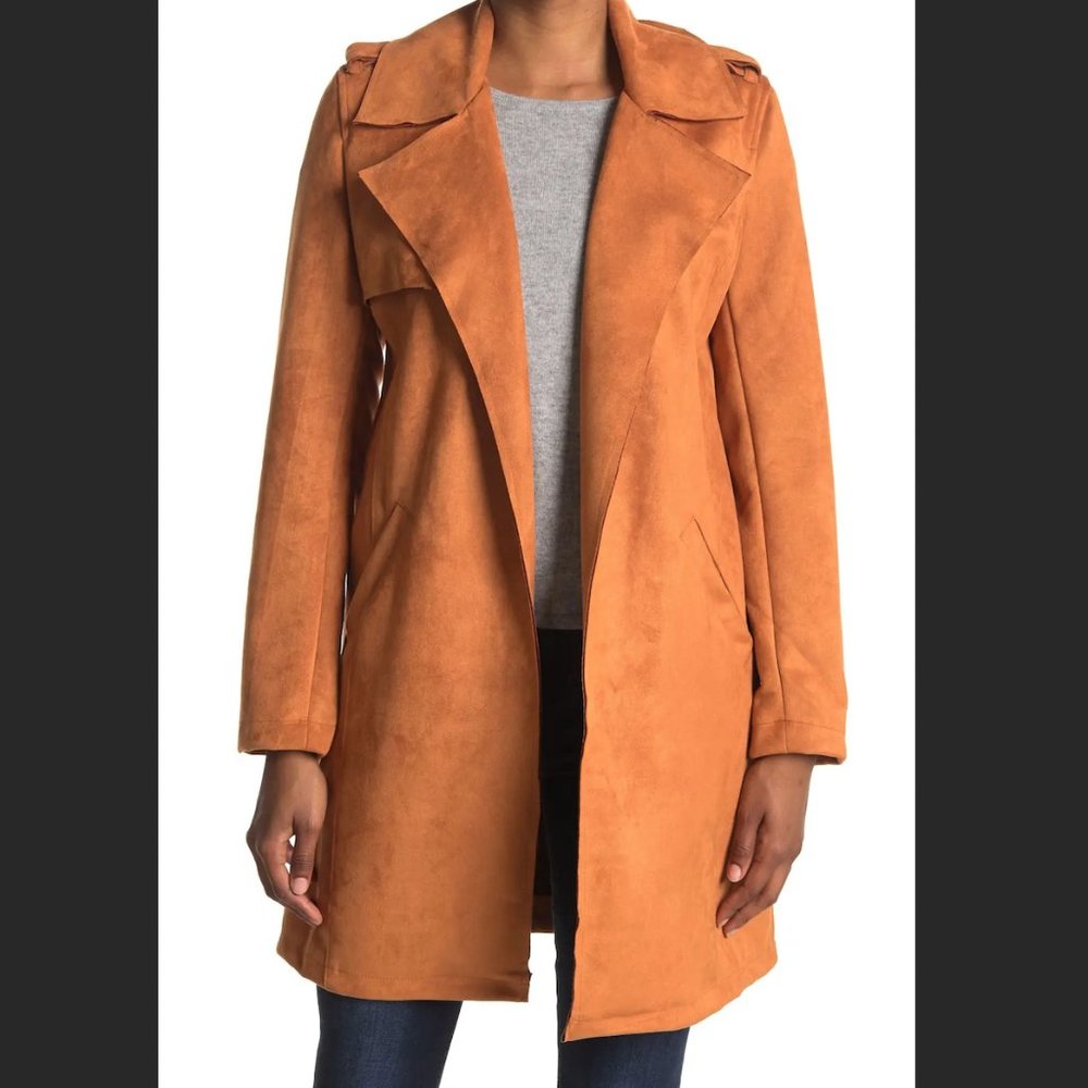 Faux Suede Brown Coat